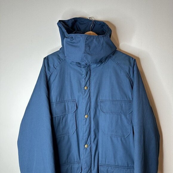 Woolrich Men's Blue Parka Long‎ Chore Jacket Coat Vintage Made In USA Large - Picture 10 of 16